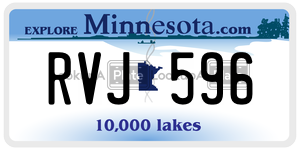 RVJ596  license plate in MN