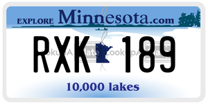 RXK189 license plate in Minnesota