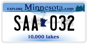 SAA032  license plate in MN