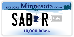 SABR  license plate in MN