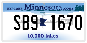 SB91670 license plate in Minnesota