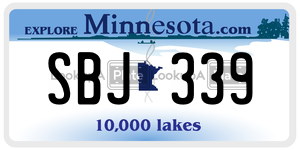SBJ339 license plate in Minnesota