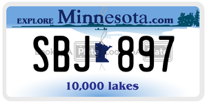SBJ897 license plate in Minnesota