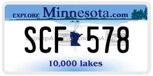 SCF578  license plate in MN