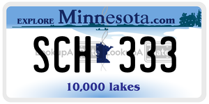 SCH333 license plate in Minnesota