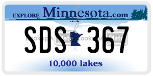 SDS367 license plate in Minnesota