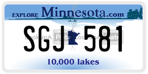 SGJ581 license plate in Minnesota