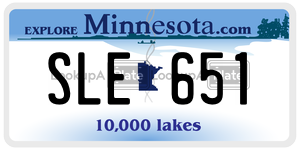 SLE651 license plate in Minnesota