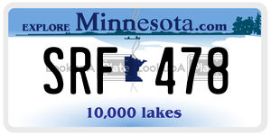 SRF478 license plate in Minnesota