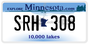 SRH308 license plate in Minnesota