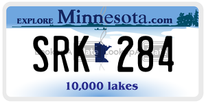SRK284 license plate in Minnesota