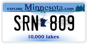 SRN809  license plate in MN
