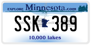 SSK389  license plate in MN