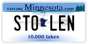 STOLEN license plate in Minnesota