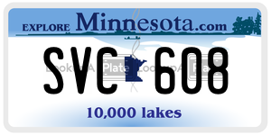 SVC608  license plate in MN