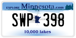 SWP398  license plate in MN