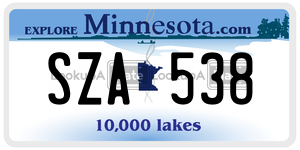 SZA538  license plate in MN