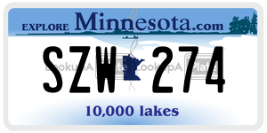 SZW274  license plate in MN
