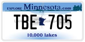 TBE705  license plate in MN