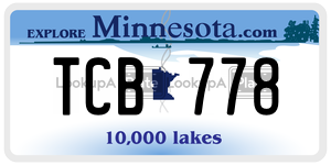 TCB778  license plate in MN