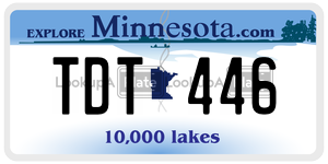 TDT446 license plate in Minnesota