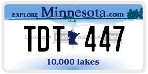 TDT447 license plate in Minnesota
