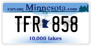 TFR858 license plate in Minnesota