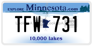 TFW731 license plate in Minnesota