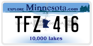 TFZ416  license plate in MN