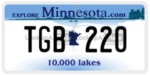 TGB220  license plate in MN