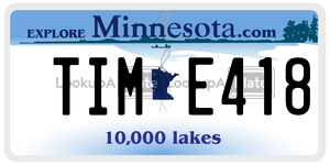 TIME418 license plate in Minnesota