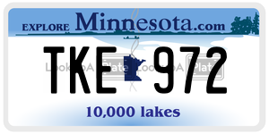 TKE972  license plate in MN