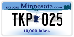 TKP025 license plate in Minnesota