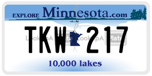 TKW217 license plate in Minnesota