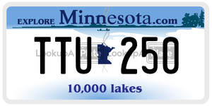 TTU250 license plate in Minnesota