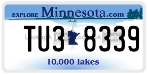 TU38339  license plate in MN