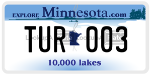 TUR003  license plate in MN