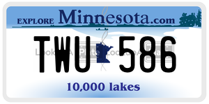 TWU586  license plate in MN