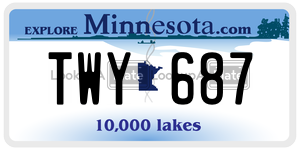 TWY687  license plate in MN
