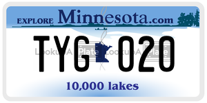TYG020 license plate in Minnesota