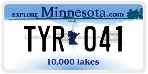 TYR041  license plate in MN
