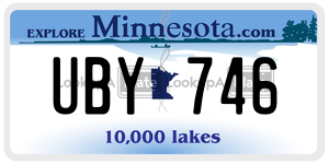 UBY746  license plate in MN