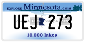 UEJ273  license plate in MN
