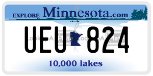 UEU824  license plate in MN