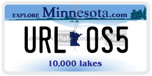 URLOS5 license plate in Minnesota