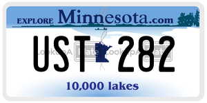 UST282  license plate in MN