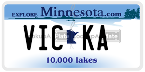 VICKA license plate in Minnesota