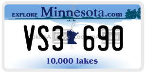 VS3690  license plate in MN