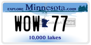 WOW77 license plate in Minnesota