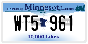 WT5961  license plate in MN
